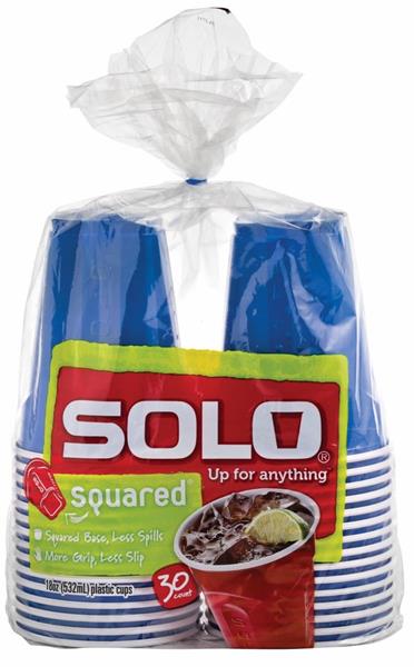 SOLO CUPS SQUARED BLUE 18oz 30ct