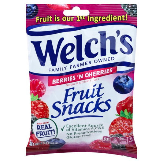 WELCHS FRUIT SNACKS BERRIES & CHERRIES (IND)