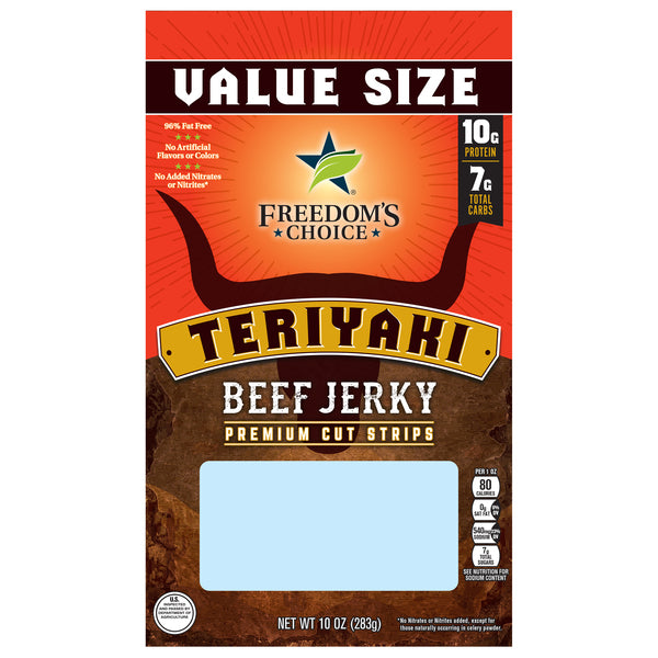 FREEDOM'S CHOICE BEEF JERKY TERIYAKI 10oz
