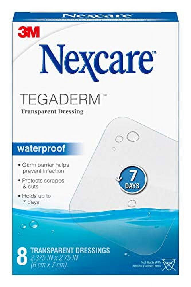 3M - NEXCARE - TEGADERM WATERPROOF DRESSING - 8 COUNT