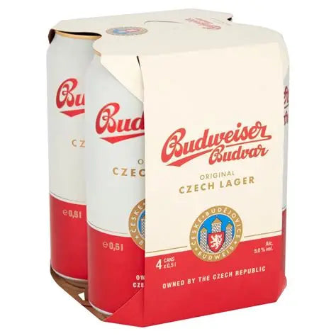 BUDVAR - BUDWEISER - CZECH LAGER .5L - 4 PACK