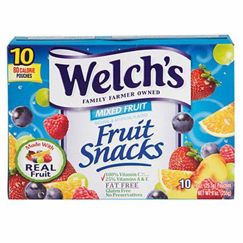 WELCHS-FRUIT SNACKS MIXED FRUIT - BOX OF 10