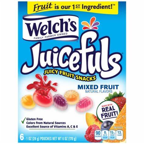 WELCHS-FRUIT SNACK MIXED FRUIT JUICEFUL - BOX OF 6