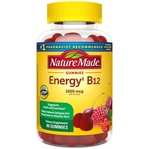 NATURE MADE - ENERGY B12 GUMMIES - 1000mcg - 80 GUMMIES