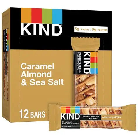 BE-KIND - CARAMEL ALMOND & SEA SALT - 12 BAR BOX