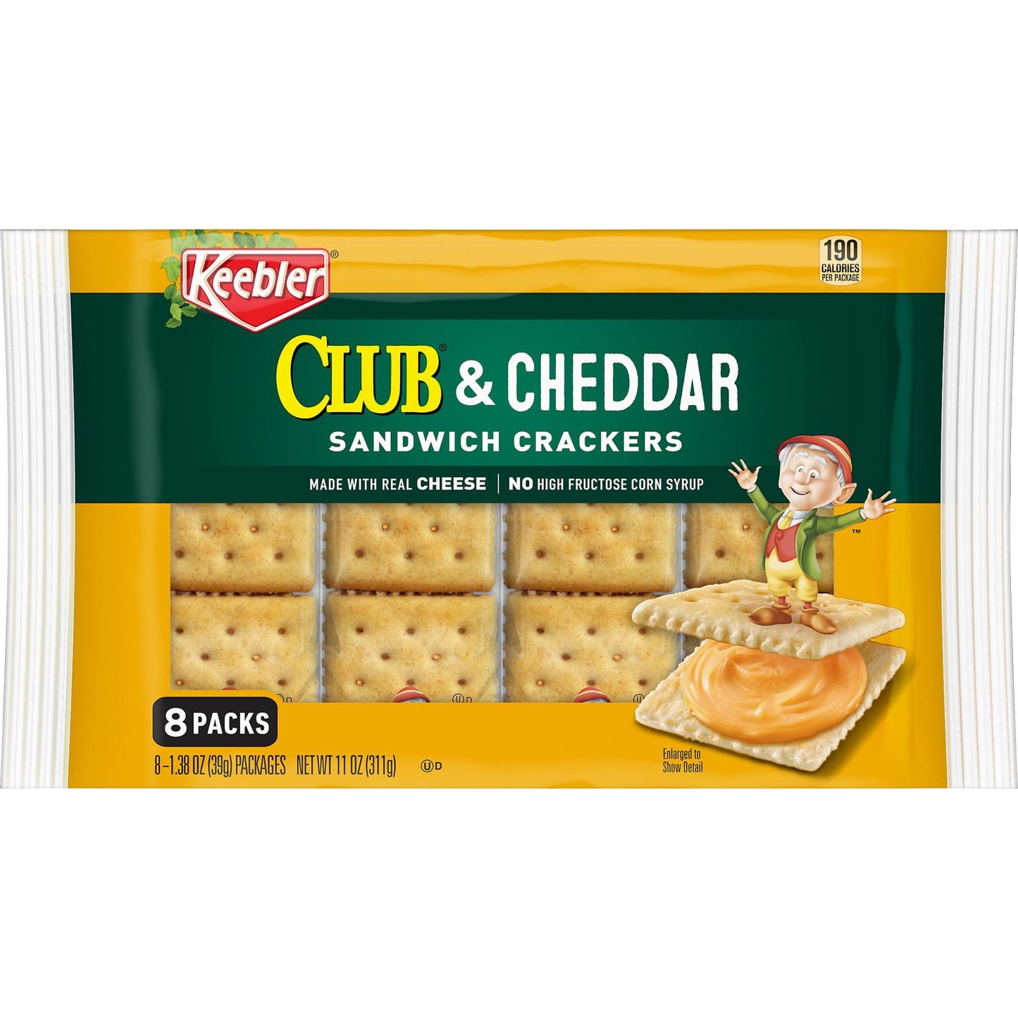 KEEBLER - CLUB AND CHEDDAR CRACKERS - 8 PACK