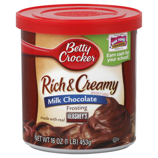 BETTY CROCKER RICH AND CREAMY MILK CHOCOLATE FROSTING