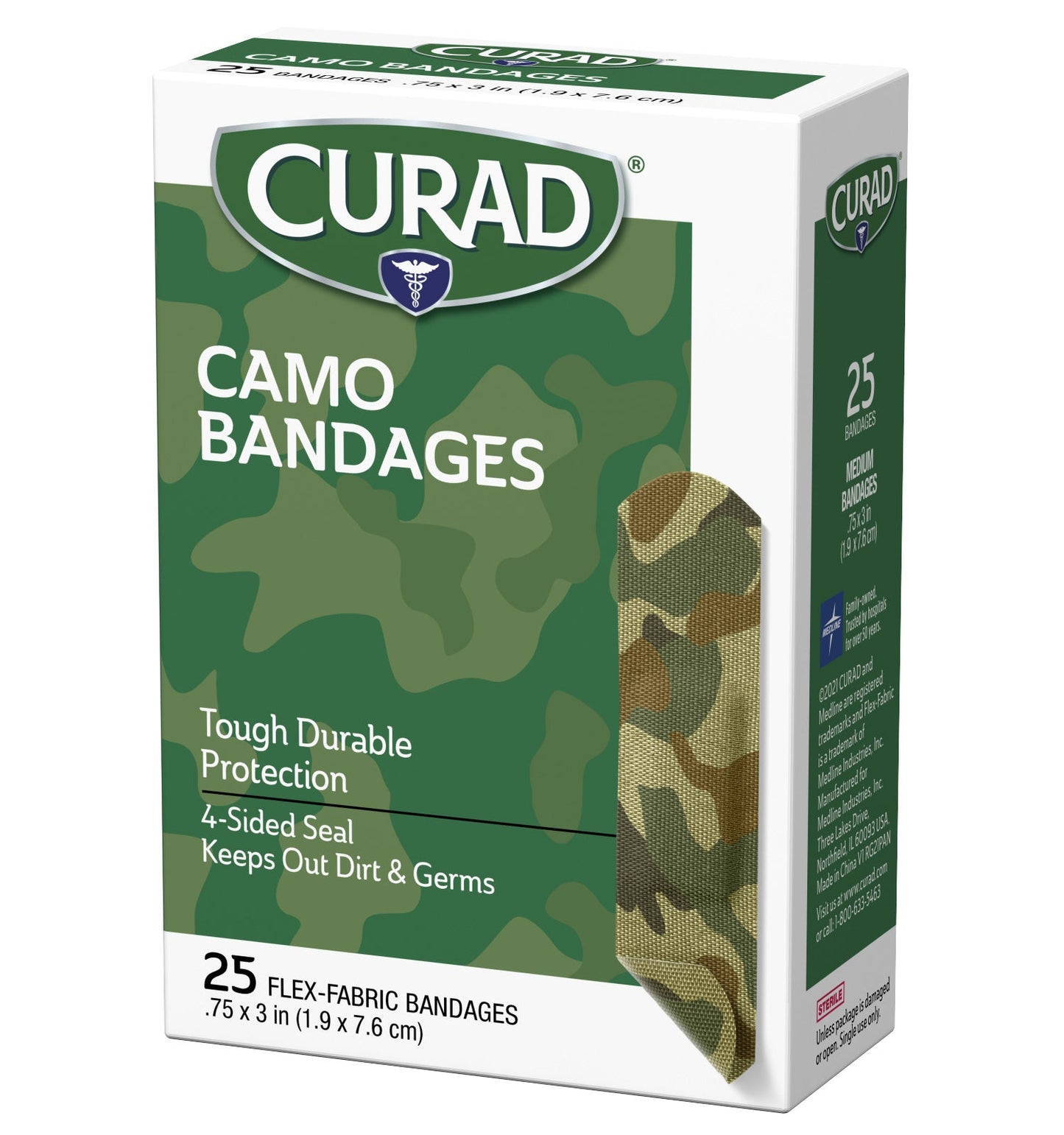 CURAD - CAMO BANDAGES - 25 COUNT