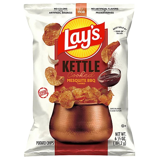 LAY'S - KETTLE COOKED MESQUITE BBQ - 6.5oz