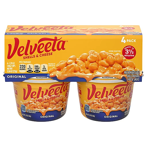 VELVEETA SHELLS & CHEESE CUP - ORIGINAL - 4PK