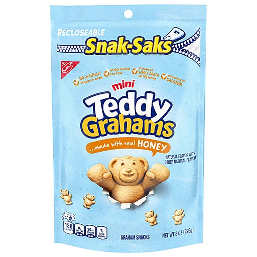 NABISCO - MINI TEDDY GRAHAMS - SNAK-SAKS - 8oz