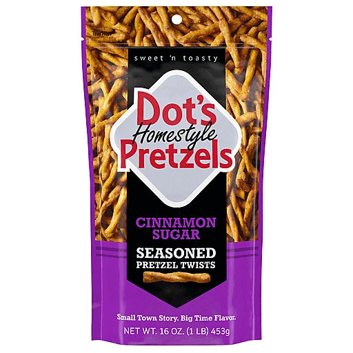 DOTS PRETZELS - CINNAMON SUGAR 16oz