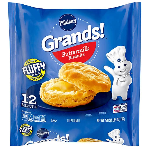 PILLSBURY GRANDS - BUTTERMILK BISCIUTS - 12 BAG - 25oz