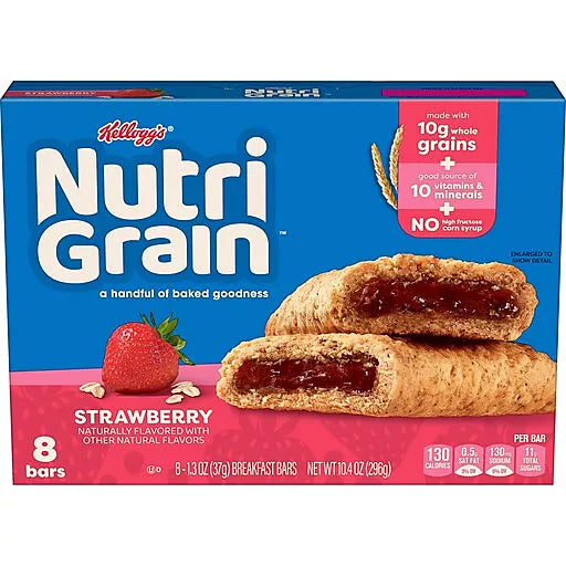 KELLOGG'S NUTRI GRAIN - STRAWBERRY - 8 BARS