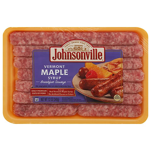 JOHNSONVILLE - BREAKFAST SAUSAGE LINKS - VERMONT MAPLE SYRUP