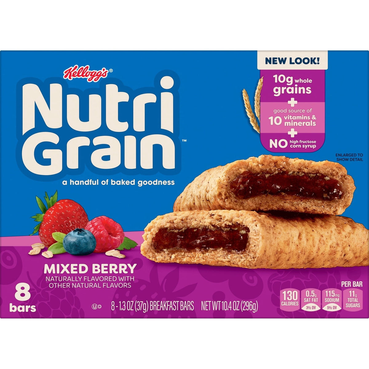 KELLOGG'S NUTRI GRAIN - MIXED BERRY - 8 BARS