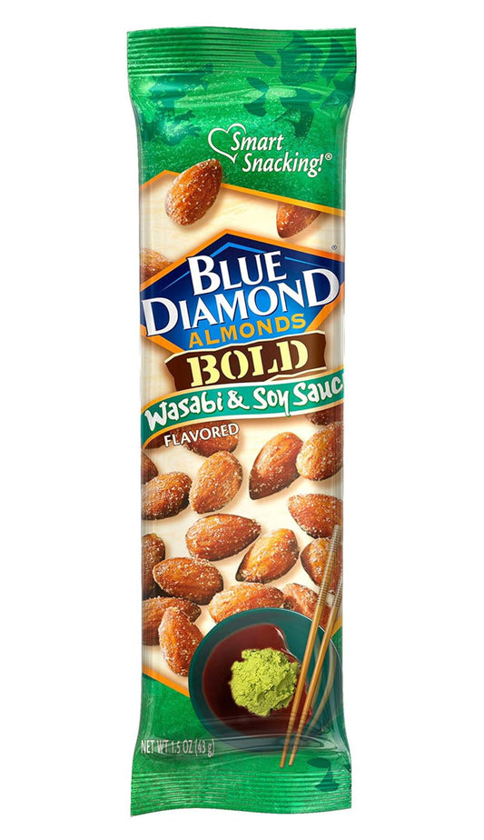 BLUE DIAMOND ALMONDS - WASABI & SOY SAUCE - 1.5oz PACK