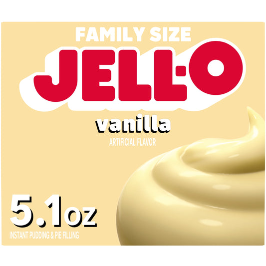 JELL-O INSTANT PUDDING - VANILLA - FAMILY SIZE - 5.1oz
