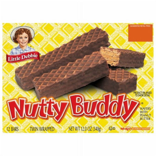 LITTLE DEBBIE - NUTTY BUDDY - 12 BARS - 12oz