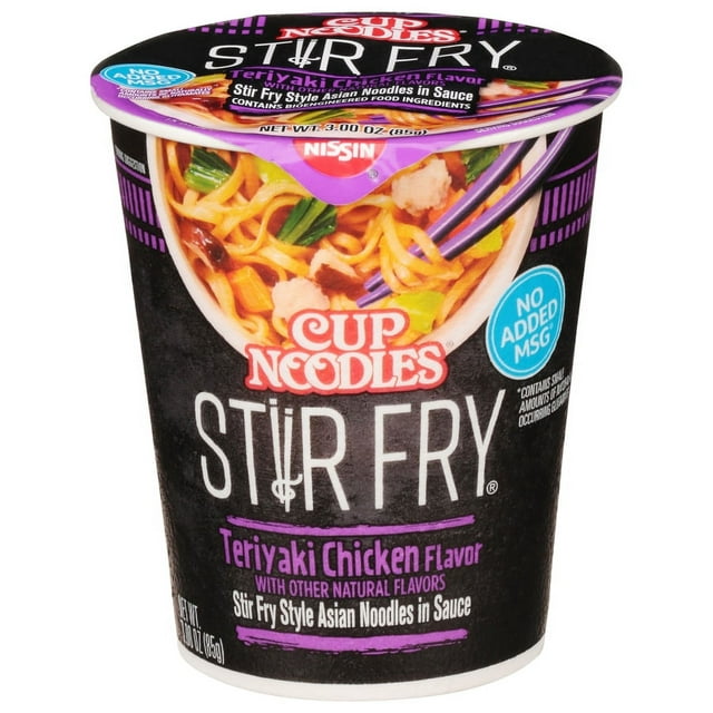 Nissin Cup Noodles Stir Fry Teriyaki Chicken Flavor Noodles, 3 oz