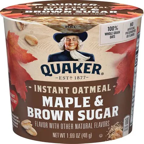 QUAKER - INSTANT OATMEAL - MAPLE & BROWN SUGAR - CUP - 1.69oz