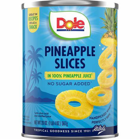 DOLE PINEAPPLE SLICES IN JUICE