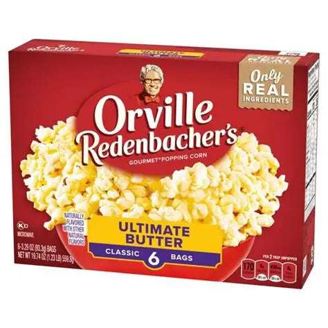 ORVILLE REDENBACHER'S MICROWAVE - ULTIMATE BUTTUER POPCORN - BOX 6