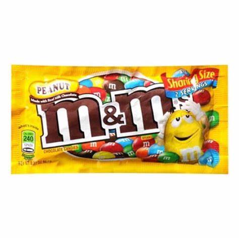 M&Ms Peanut Milk Chocolate Candies Sharing Size 3.27 oz