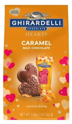 GHIRARDELLI - CARAMEL MILK CHOCOLATE HEARTS 5.8OZ