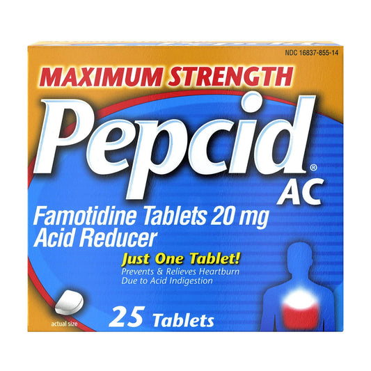 PEPCID - ANTACID TABLETS - MAX STRENGTH - 25 TABLETS