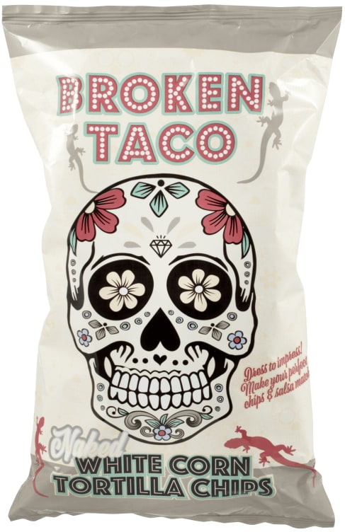 BROKEN TACO - WHITE CORN TORTILLA CHIPS - 150g