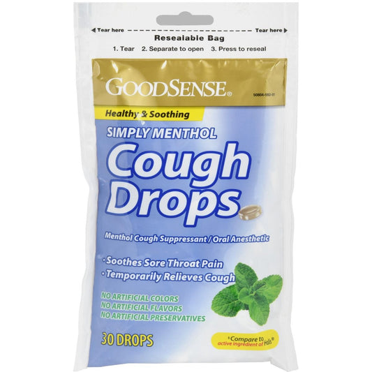 GOODSENSE - COUGH DROPS - SIMPLY MENTHOL - 30 DROPS