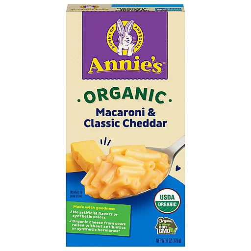 ANNIE'S - ORGANIC MACARONI & CLASSIC CHEDDAR - 6oz