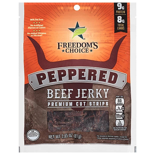 FREEDOM'S CHOICE - BEEF JERKY - PEPPERED - 2.85oz