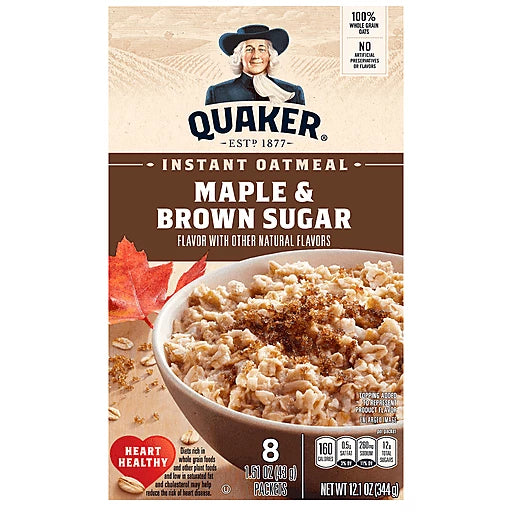 QUAKER - INSTANT OATMEAL - MAPLE & BROWN SUGAR - 8pk