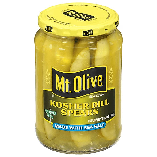 MT OLIVE - KOSHER DILL SPEARS W/SEA SALT - 24OZ
