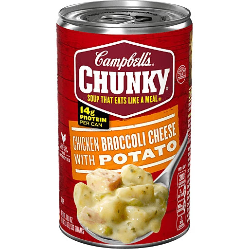 CAMPBELL'S CHUNKY -CHICKEN BROCCOLI CHEESE WITH POTATO 18.8oz