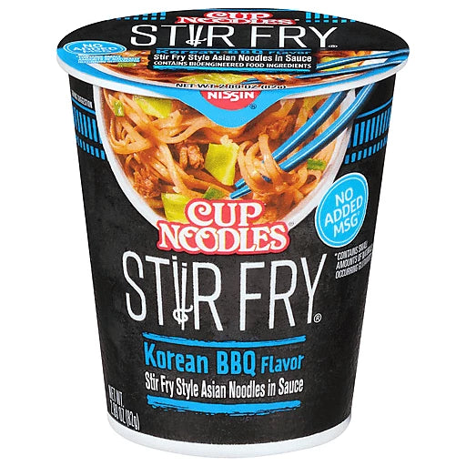 CUP NOODLES - STIR FRY - KOREAN BBBQ