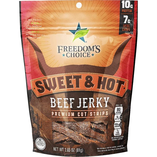 FREEDOM'S CHOICE - BEEF JERKY - SWEET & HOT - 2.85oz
