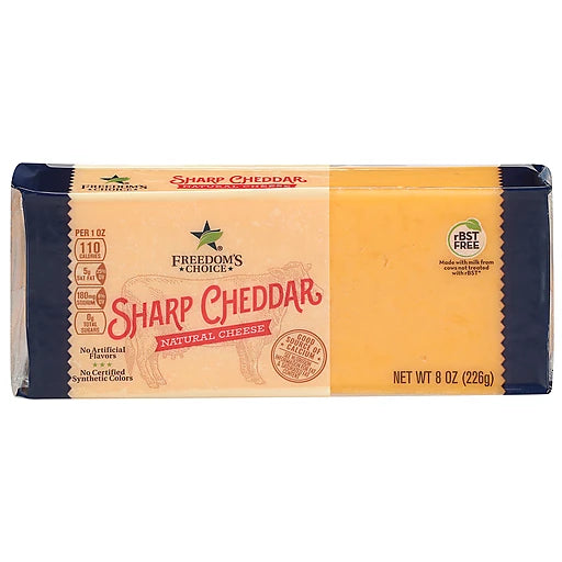 FREEDOM'S CHOICE - MEDIUM CHEDDAR CHEESE 8oz