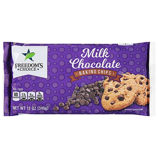 FREEDOM'S CHOICE - MILK CHOCOLATE CHIPS - 12oz