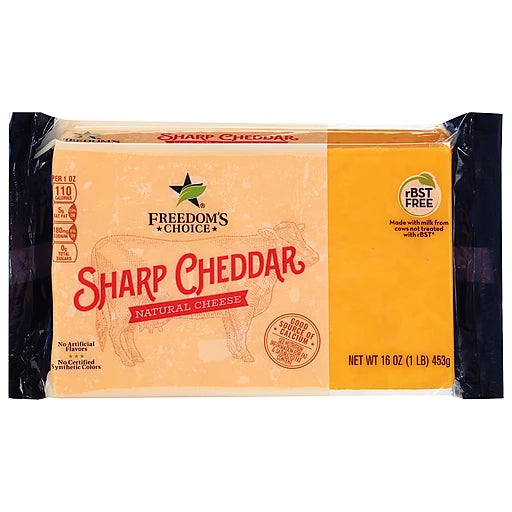 FREEDOM'S CHOICE - SHARP CHEDDAR CHEESE 8oz