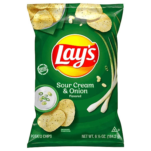 Lay's Sour Cream & Onion Potato Chips 1oz #818