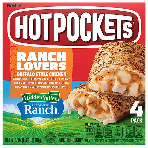 HOT POCKETS - RANCH LOVERS BUFFALO STYLE CHICKEN 17OZ 4 PACK