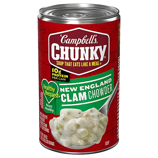 CAMPBELL'S CHUNKY - NEW ENGLAND CLAM CHOWDER - HEALTHY REQUEST 18.8oz