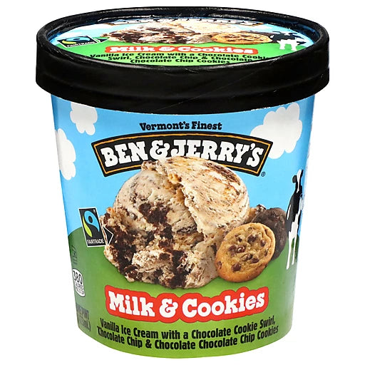 BEN AND JERRY'S - MILK AND COOKIES